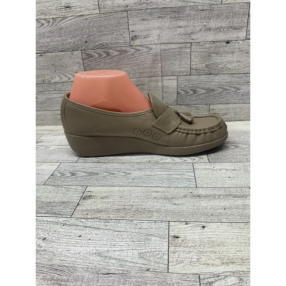 SAS Genuine Leather Loafer Shoes Hand-sewn Tan 8.5S‎